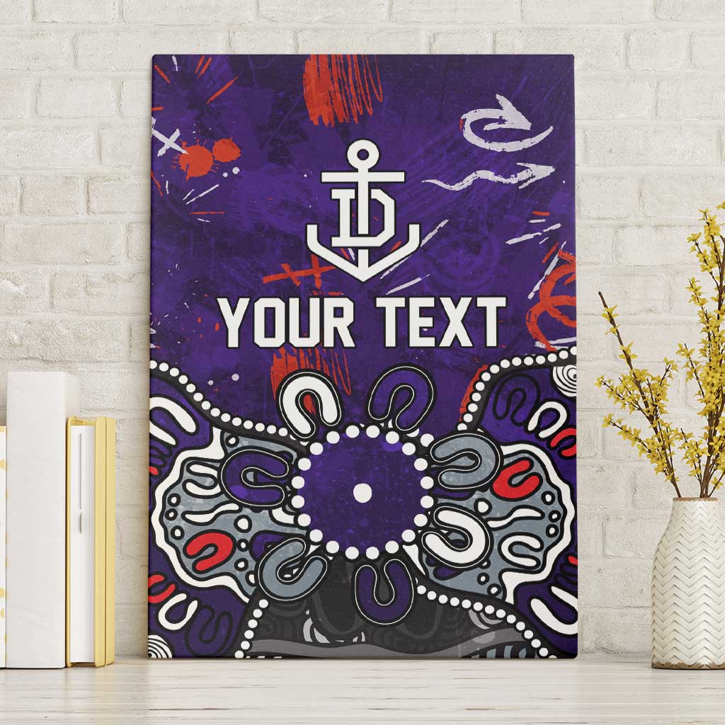Personalized Fremantle Dockers Canvas Wall Art Aboriginal Dot Painting Graffiti Style
