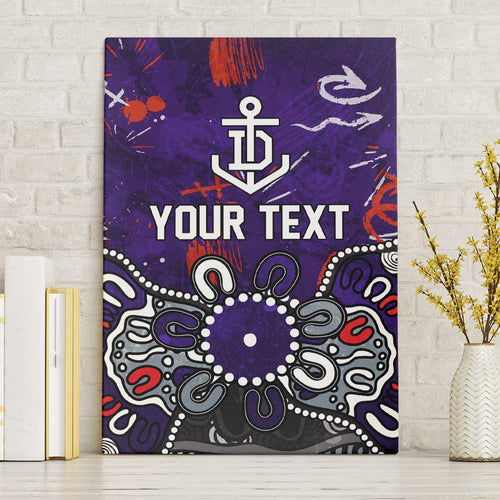 Personalized Fremantle Dockers Canvas Wall Art Aboriginal Dot Painting Graffiti Style
