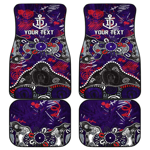 Personalized Fremantle Dockers Car Mats Aboriginal Dot Painting Graffiti Style