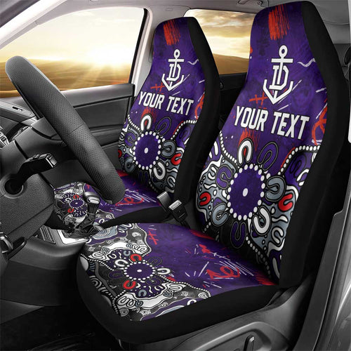 Personalized Fremantle Dockers Car Seat Cover Aboriginal Dot Painting Graffiti Style