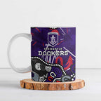 Personalized Fremantle Dockers Ceramic Mug Aboriginal Dot Painting Graffiti Style