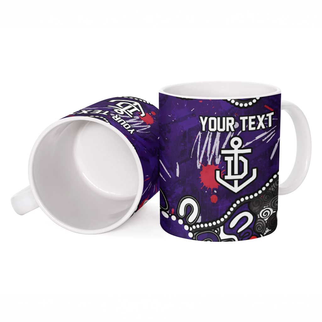 Personalized Fremantle Dockers Ceramic Mug Aboriginal Dot Painting Graffiti Style