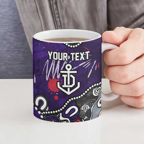 Personalized Fremantle Dockers Ceramic Mug Aboriginal Dot Painting Graffiti Style