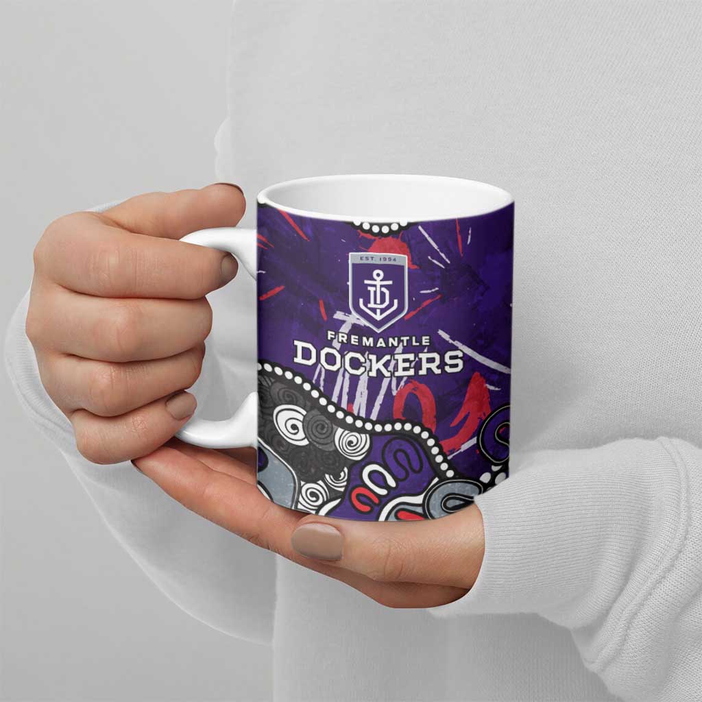 Personalized Fremantle Dockers Ceramic Mug Aboriginal Dot Painting Graffiti Style