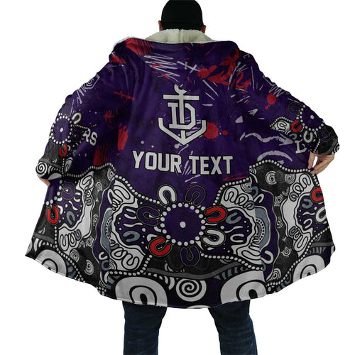 Personalized Fremantle Dockers Cloak Aboriginal Dot Painting Graffiti Style