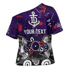 Personalized Fremantle Dockers Cross Shoulder Shirt Aboriginal Dot Painting Graffiti Style
