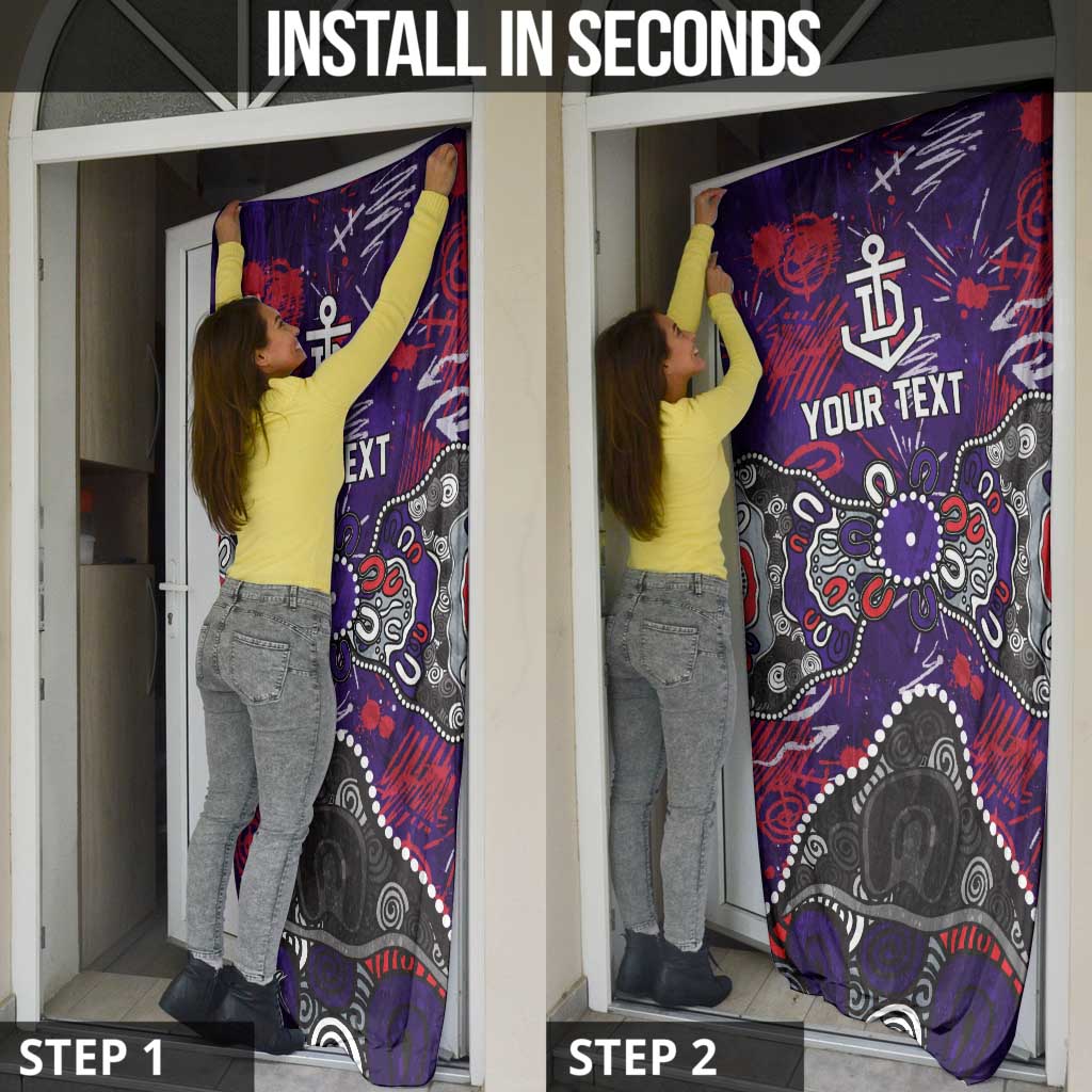 Personalized Fremantle Dockers Door Cover Aboriginal Dot Painting Graffiti Style