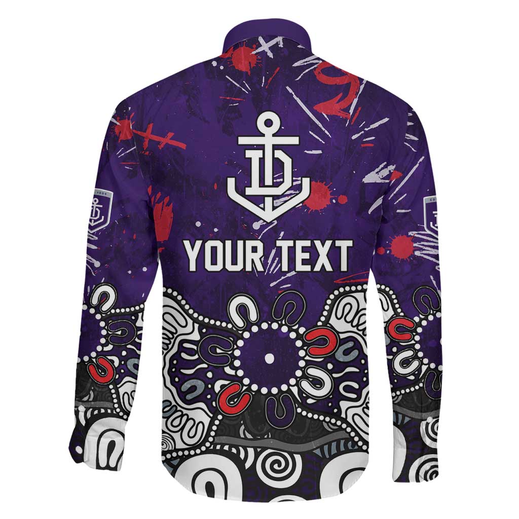 Personalized Fremantle Dockers Family Matching Mermaid Dress and Hawaiian Shirt Aboriginal Dot Painting Graffiti Style