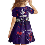 Personalized Fremantle Dockers Family Matching Off The Shoulder Long Sleeve Dress and Hawaiian Shirt Aboriginal Dot Painting Graffiti Style