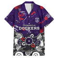 Personalized Fremantle Dockers Family Matching Off Shoulder Maxi Dress and Hawaiian Shirt Aboriginal Dot Painting Graffiti Style