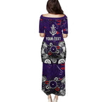 Personalized Fremantle Dockers Family Matching Puletasi and Hawaiian Shirt Aboriginal Dot Painting Graffiti Style