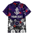 Personalized Fremantle Dockers Family Matching Summer Maxi Dress and Hawaiian Shirt Aboriginal Dot Painting Graffiti Style