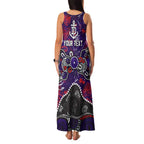 Personalized Fremantle Dockers Family Matching Tank Maxi Dress and Hawaiian Shirt Aboriginal Dot Painting Graffiti Style