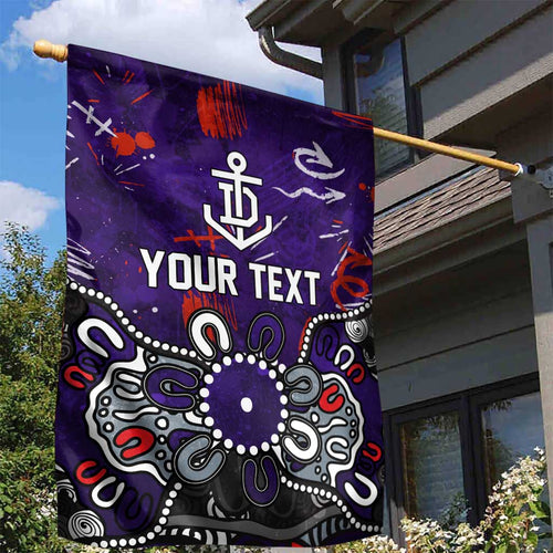 Personalized Fremantle Dockers Garden Flag Aboriginal Dot Painting Graffiti Style