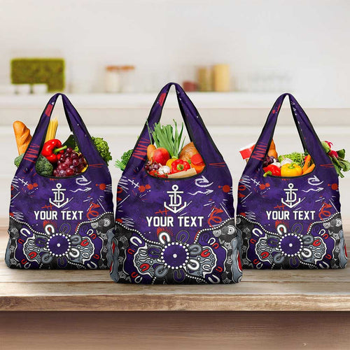 Personalized Fremantle Dockers Grocery Bag Aboriginal Dot Painting Graffiti Style