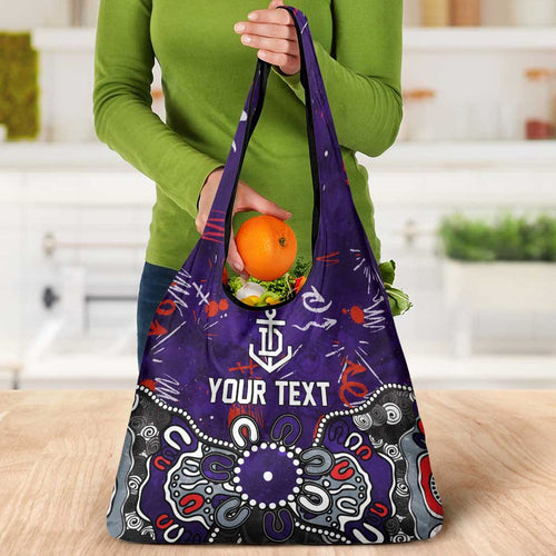 Personalized Fremantle Dockers Grocery Bag Aboriginal Dot Painting Graffiti Style