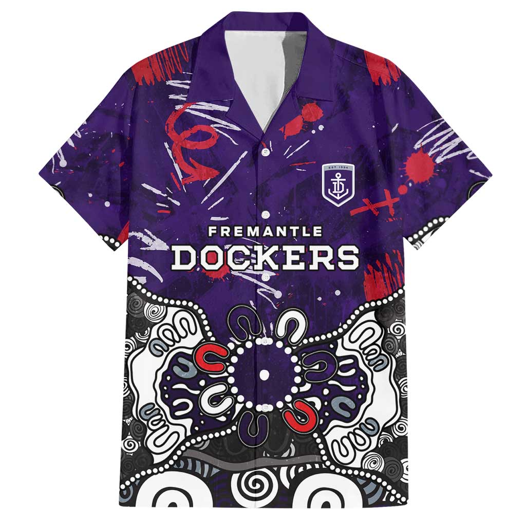 Personalized Fremantle Dockers Hawaiian Shirt Aboriginal Dot Painting Graffiti Style