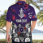 Personalized Fremantle Dockers Hawaiian Shirt Aboriginal Dot Painting Graffiti Style