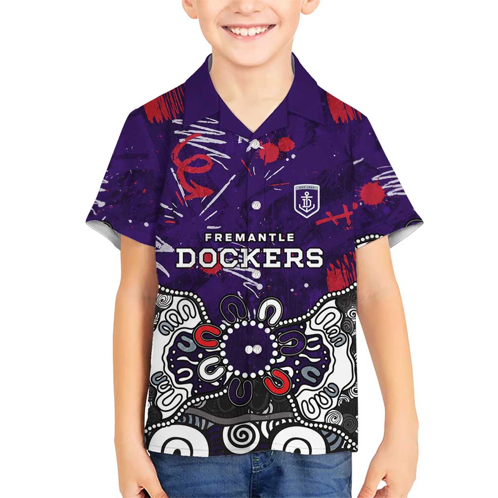 Personalized Fremantle Dockers Hawaiian Shirt Aboriginal Dot Painting Graffiti Style