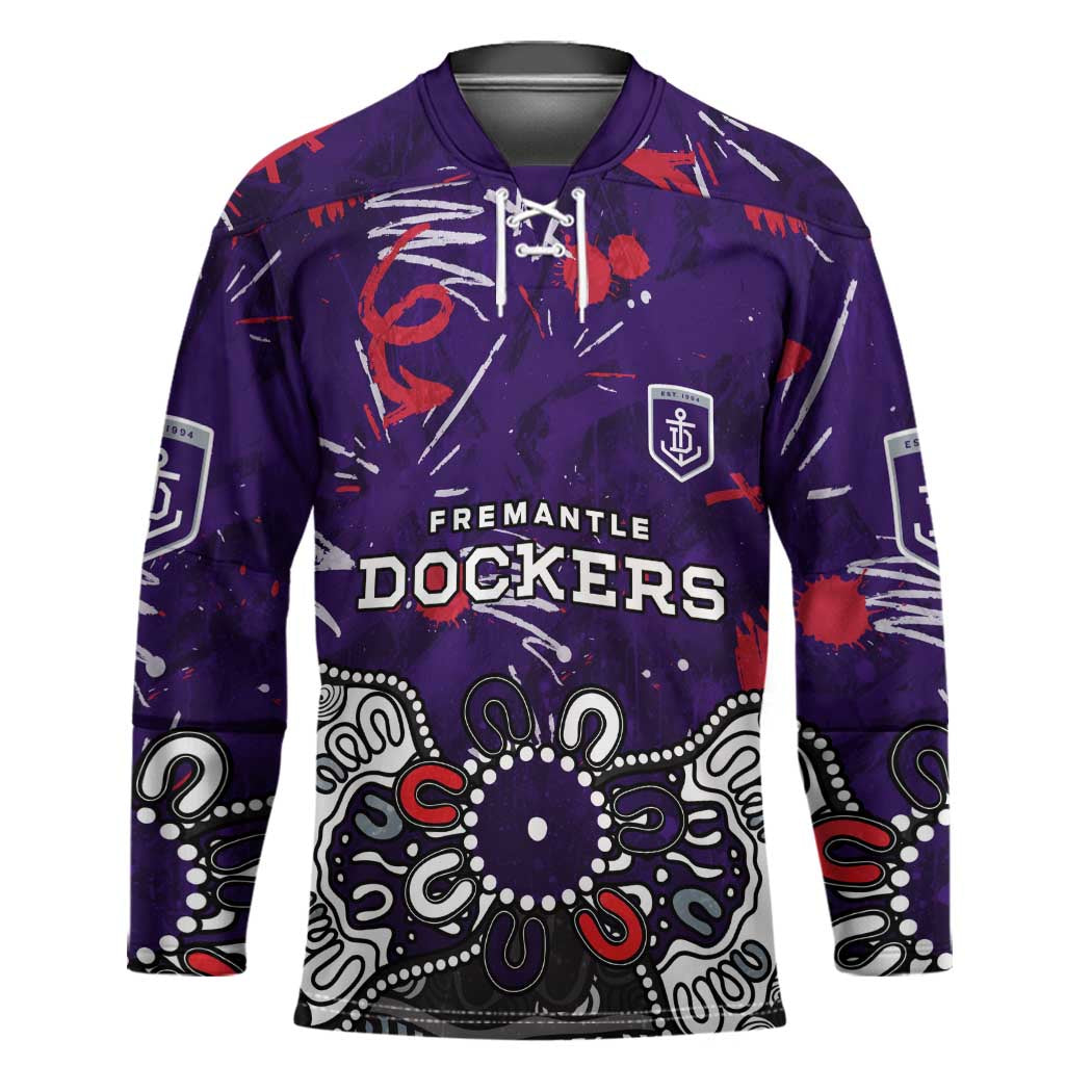 Personalized Fremantle Dockers Hockey Jersey Aboriginal Dot Painting Graffiti Style