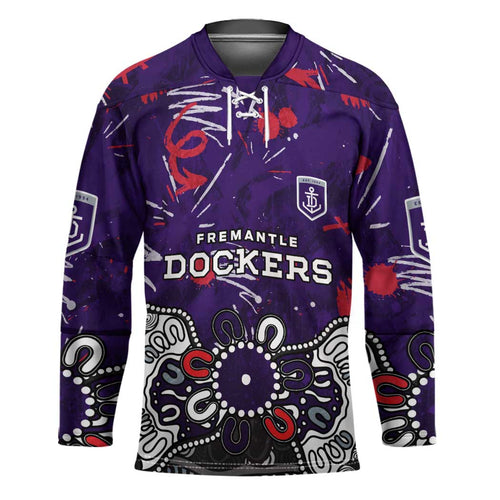 Personalized Fremantle Dockers Hockey Jersey Aboriginal Dot Painting Graffiti Style
