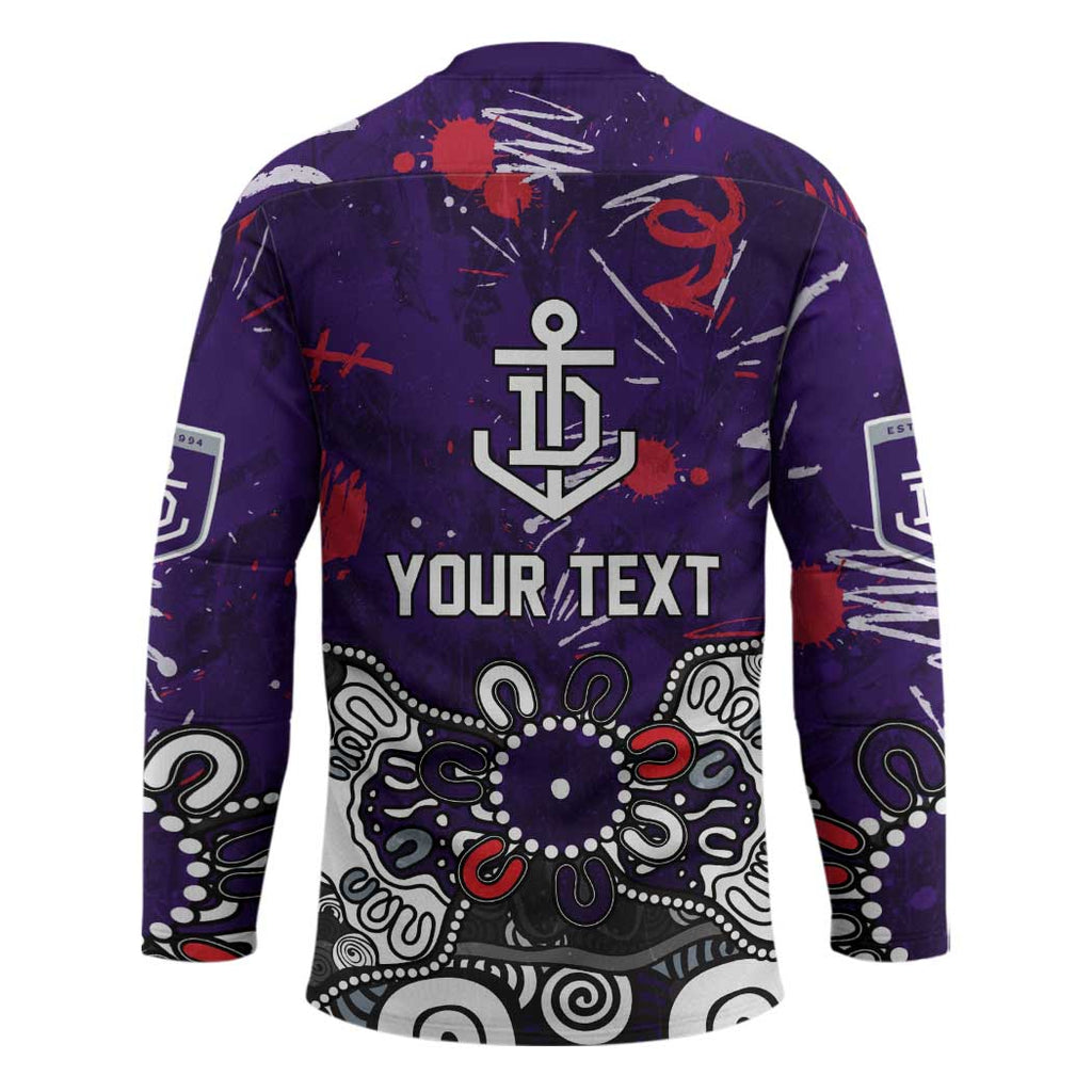Personalized Fremantle Dockers Hockey Jersey Aboriginal Dot Painting Graffiti Style