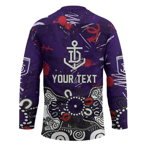 Personalized Fremantle Dockers Hockey Jersey Aboriginal Dot Painting Graffiti Style