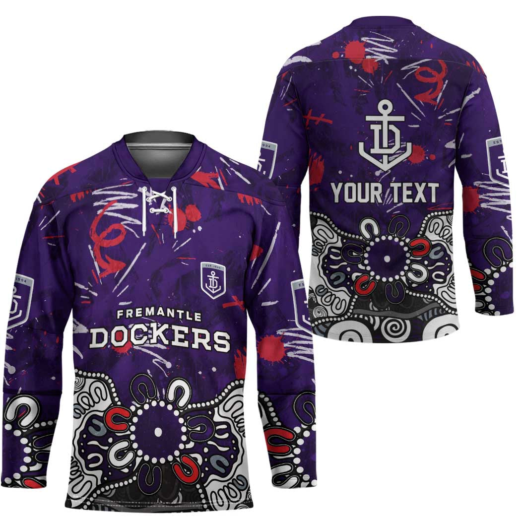 Personalized Fremantle Dockers Hockey Jersey Aboriginal Dot Painting Graffiti Style