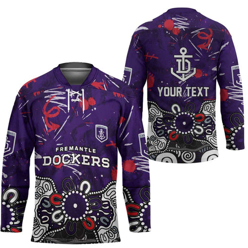 Personalized Fremantle Dockers Hockey Jersey Aboriginal Dot Painting Graffiti Style