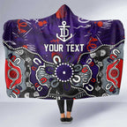 Personalized Fremantle Dockers Hooded Blanket Aboriginal Dot Painting Graffiti Style