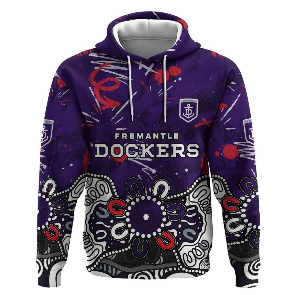 Personalized Fremantle Dockers Hoodie Aboriginal Dot Painting Graffiti Style