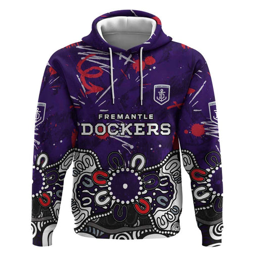 Personalized Fremantle Dockers Hoodie Aboriginal Dot Painting Graffiti Style