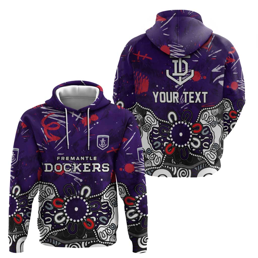 Personalized Fremantle Dockers Hoodie Aboriginal Dot Painting Graffiti Style