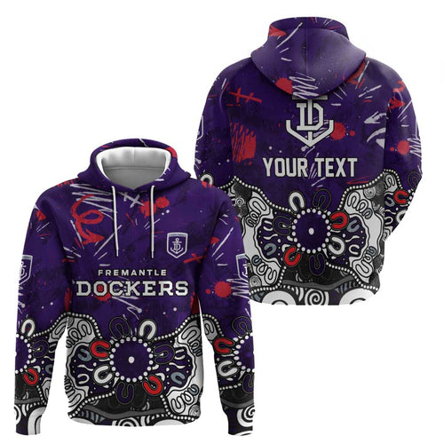 Personalized Fremantle Dockers Hoodie Aboriginal Dot Painting Graffiti Style