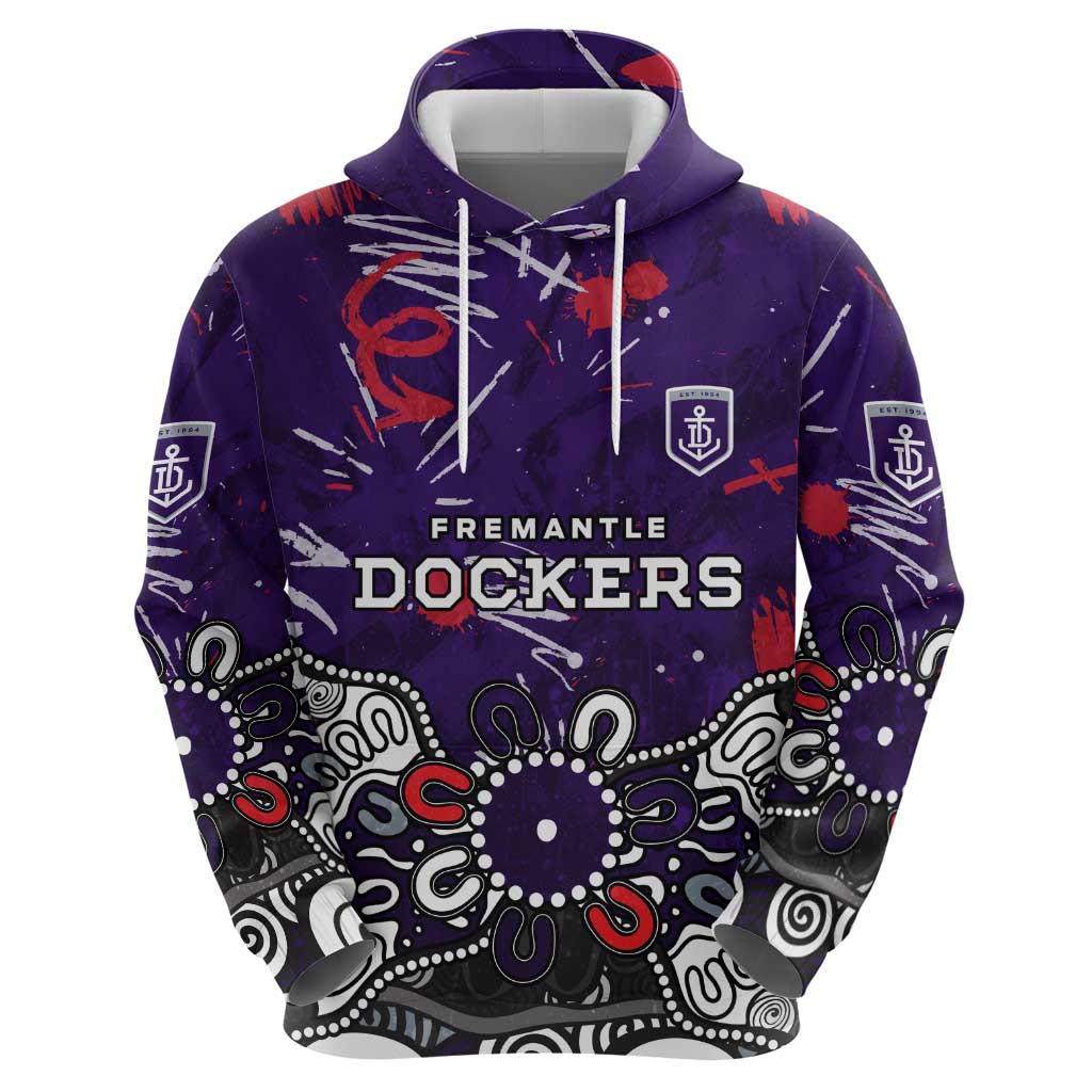 Personalized Fremantle Dockers Hoodie Aboriginal Dot Painting Graffiti Style