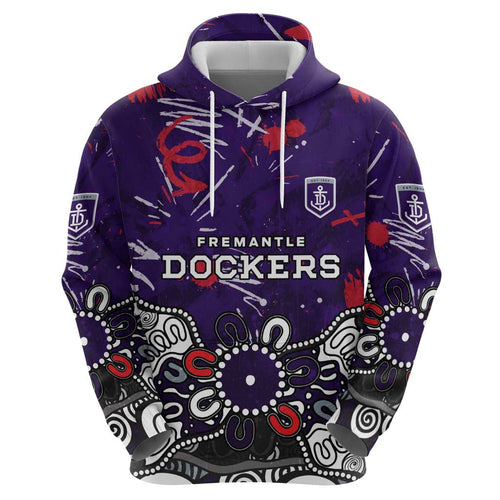 Personalized Fremantle Dockers Hoodie Aboriginal Dot Painting Graffiti Style