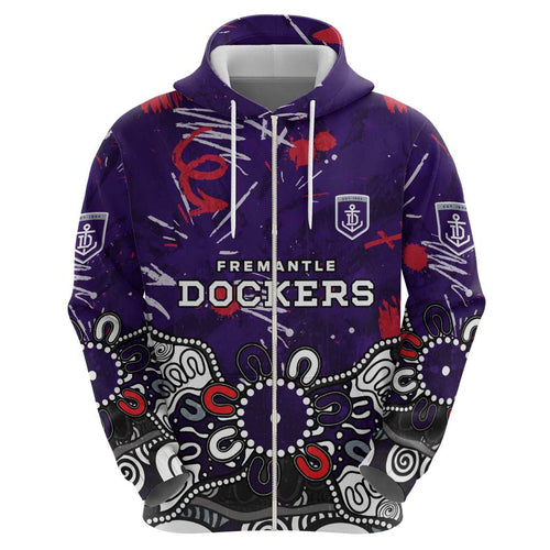 Personalized Fremantle Dockers Hoodie Aboriginal Dot Painting Graffiti Style