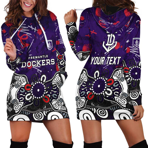 Personalized Fremantle Dockers Hoodie Dress Aboriginal Dot Painting Graffiti Style