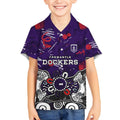 Personalized Fremantle Dockers Kid Hawaiian Shirt Aboriginal Dot Painting Graffiti Style