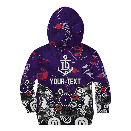 Personalized Fremantle Dockers Kid Hoodie Aboriginal Dot Painting Graffiti Style