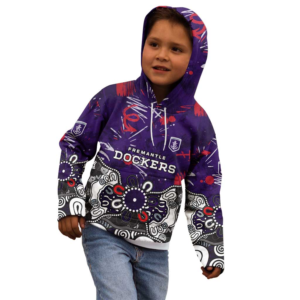 Personalized Fremantle Dockers Kid Hoodie Aboriginal Dot Painting Graffiti Style