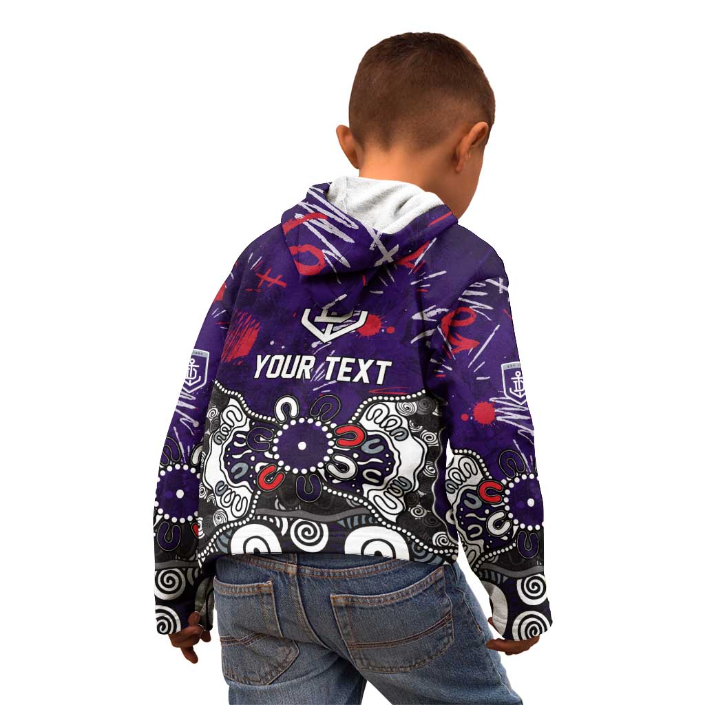 Personalized Fremantle Dockers Kid Hoodie Aboriginal Dot Painting Graffiti Style
