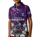 Personalized Fremantle Dockers Kid Polo Shirt Aboriginal Dot Painting Graffiti Style