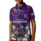 Personalized Fremantle Dockers Kid Polo Shirt Aboriginal Dot Painting Graffiti Style