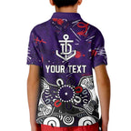 Personalized Fremantle Dockers Kid Polo Shirt Aboriginal Dot Painting Graffiti Style