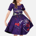 Personalized Fremantle Dockers Kid Short Sleeve Dress Aboriginal Dot Painting Graffiti Style