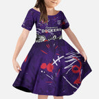 Personalized Fremantle Dockers Kid Short Sleeve Dress Aboriginal Dot Painting Graffiti Style
