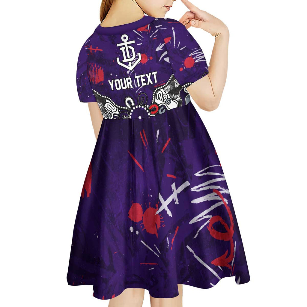 Personalized Fremantle Dockers Kid Short Sleeve Dress Aboriginal Dot Painting Graffiti Style