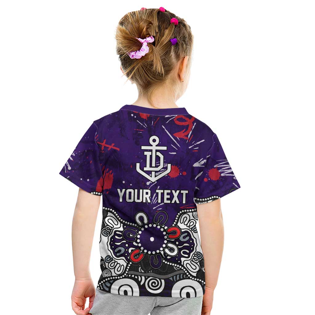 Personalized Fremantle Dockers Kid T Shirt Aboriginal Dot Painting Graffiti Style