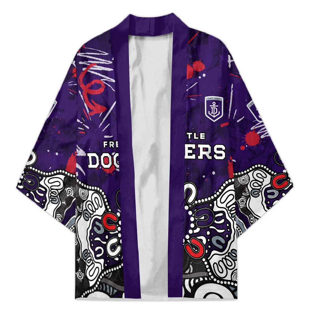 Personalized Fremantle Dockers Kimono Aboriginal Dot Painting Graffiti Style